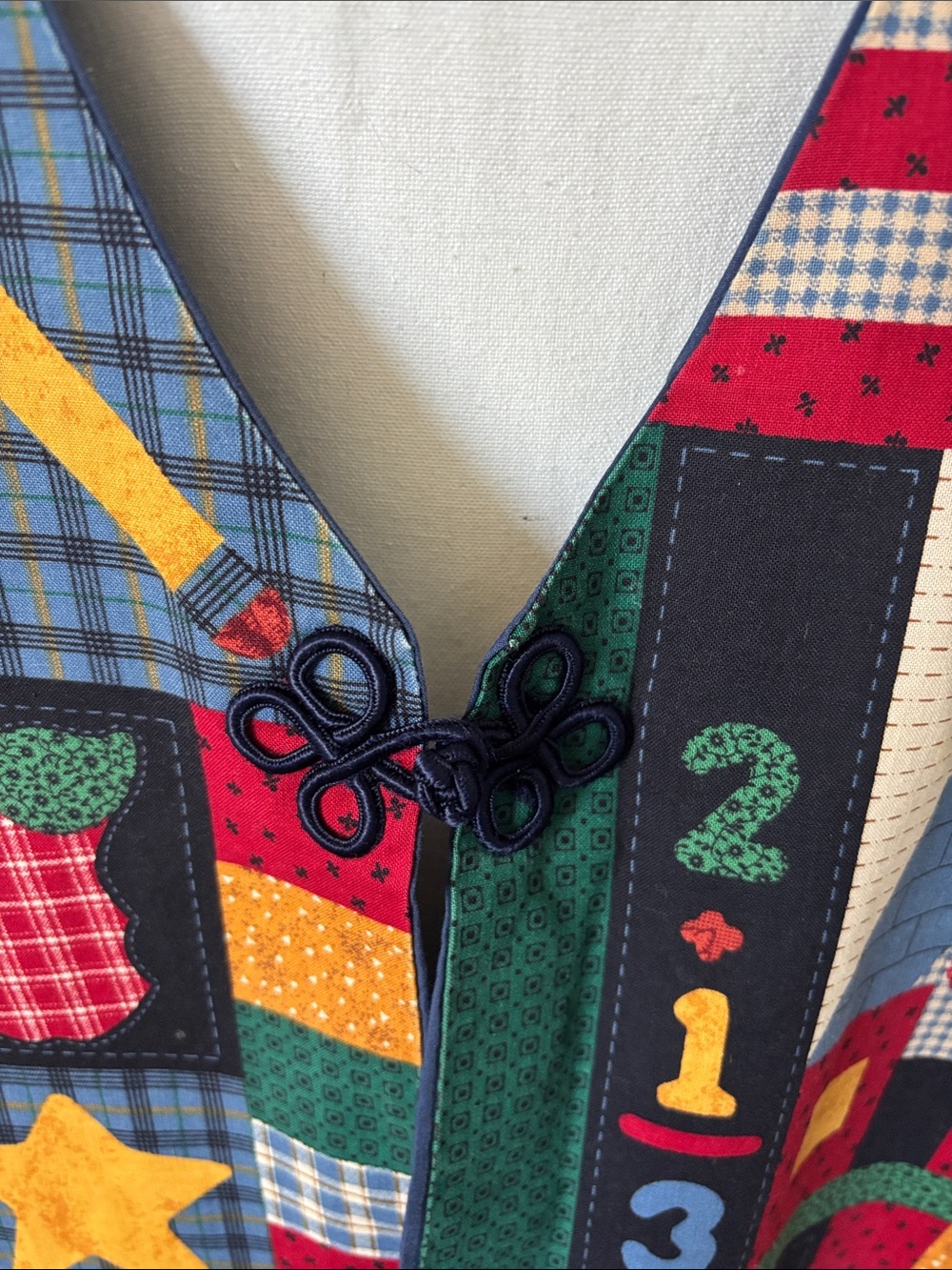 Vintage Women’s Patchwork Teacher Vest – Multicolor - Picture 4 of 7
